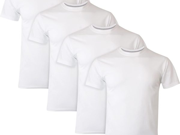 Ultimate Men's  Slim Fit Crew Undershirt, 4 Pack
