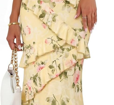 Summer Floral Wedding Guest Maxi Dress Women  Vacation Formal Bodycon Spaghetti Strap Cocktail Party Long Dress