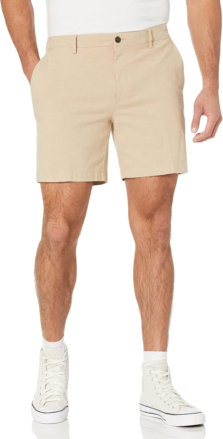 Slim Fit 7 Inch Lightweight Stretch Oxford Shorts
