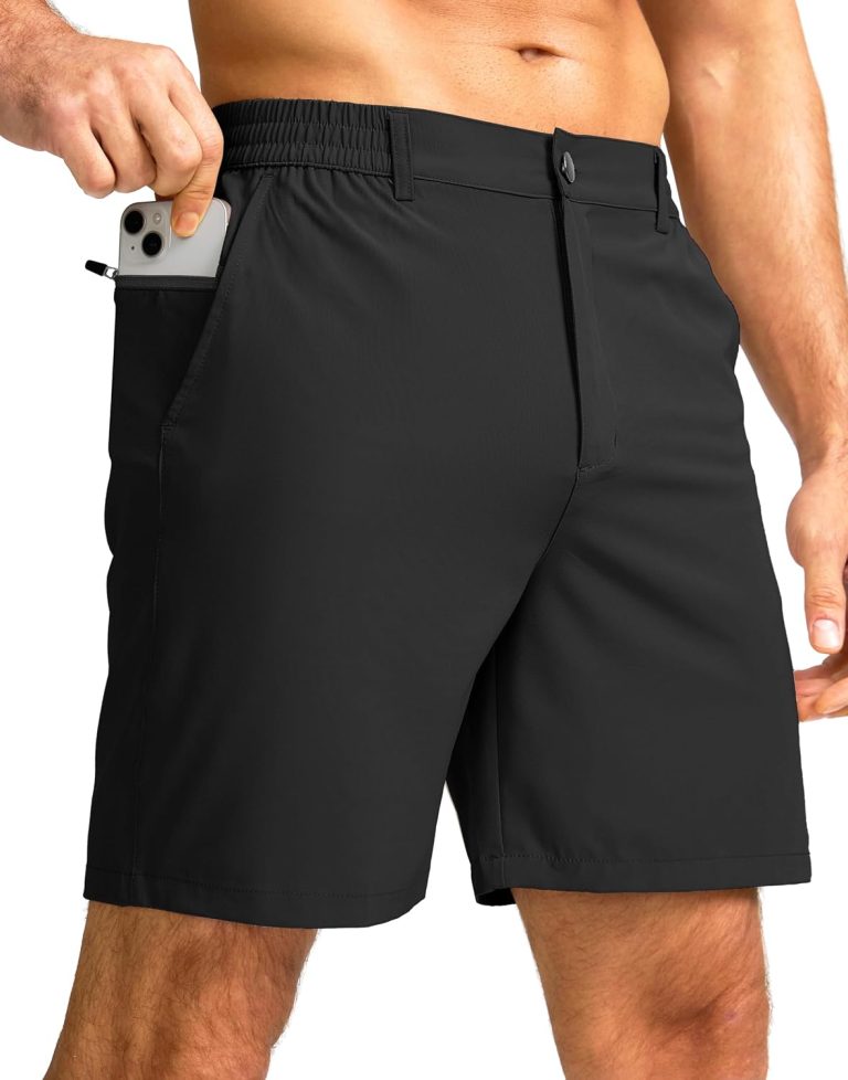 7 Inch Lightweight Stretch Golf Shorts with 3 Pockets