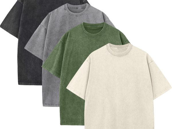 Mens Oversized T Shirts Acid Wash Loose Fit Vintage Washed Tee Shirt Short Sve Streetwear Casual T Shirts