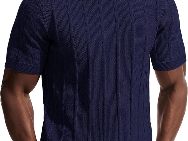 Men's T Shirt Basic Crew Neck Short Sve Plain Slim Fit Tee Shirt Stretch Textured T Shirts Men for Work Sports Golf