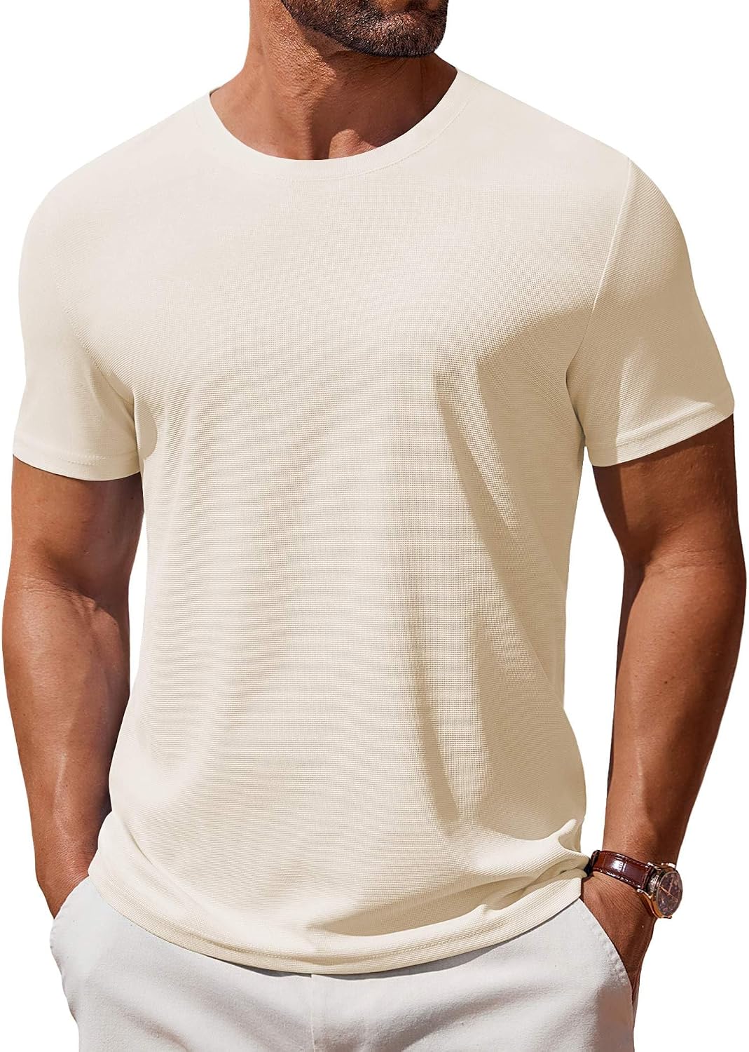 Men's T Shirt Short Sleeve Crew Neck T Shirt Casual Summer Classic Basic Tee Shirts
